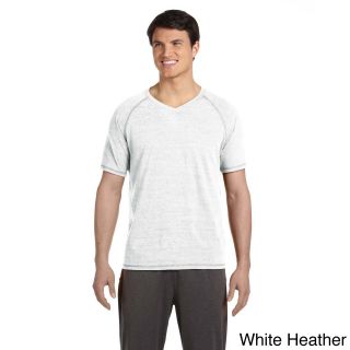 Alo Mens Performance Triblend Short sleeve V neck T shirt White Size L