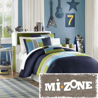 Mizone Switch 4 piece Casual Stripe Printed Polyester Comforter Set