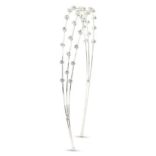 Vieste 3 Row Rhinestone Headband, Clear, Womens