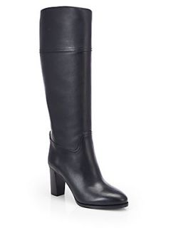 Ralph Lauren Collection Melanie Seamed Leather Boots   Black