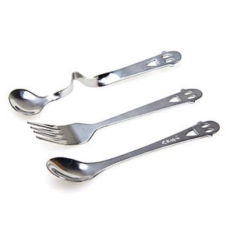 Face Style Stainless Steel Spoon(Random Colors)