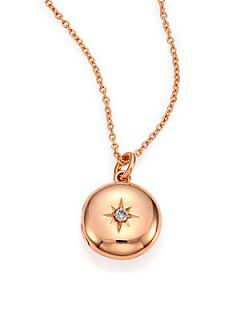 Astley Clarke Diamond & 14K Rose Gold Small Astley Locket Necklace   Rose Gold