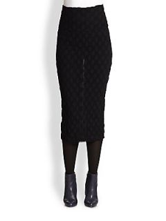 Jean Paul Gaultier Dotted Tulle Pencil Skirt   Black
