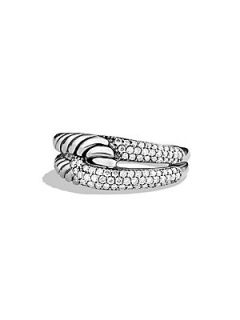 David Yurman Labyrinth Single Loop Ring with Diamonds   Silver