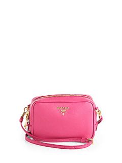 Prada Saffiano Camera Crossbody Bag   Peonia Pink