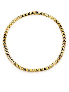 Eddie Borgo Pyramid Link Necklace   Yellow Gold