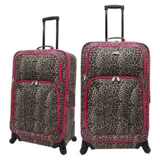 U.S. Traveler 2 Piece Leopard Print Fashion Spinner Luggage Set