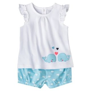 Just One YouMade by Carters Girls 2 Piece Set   White/Light Blue 6 M