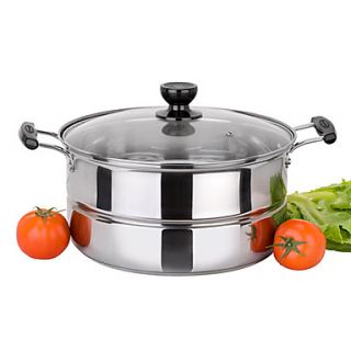 6.5 QT Stainless steel Soup Pot with Glass Cover, Dia 27cm x H12cm