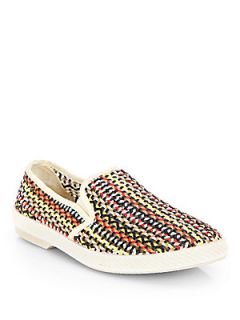 Rivieras Woven Multicolored Slip Ons   Beige   Rivieras Shoes