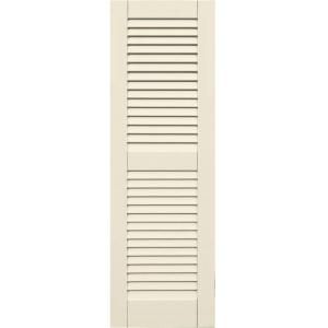 Winworks Wood Composite 15 in. x 47 in. Louvered Shutters Pair #651 Primed/Paintable 41547651