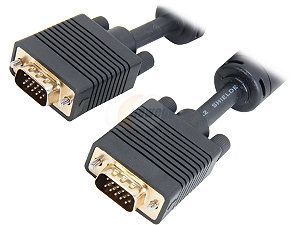 Coboc Model EA CL2 VGA 6 BK 6 ft. Black Color Premium CL2 Rated 28AWG SVGA/VGA HD15 cable,Gold Plated,w/ Ferrite Cores,M M