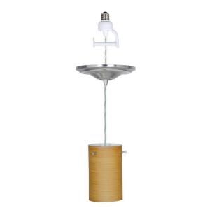 Worth Home Products 1 Light Brushed Nickel Instant Pendant Light Conversion Kit with Amber Glass Shade PBN 1619 0330
