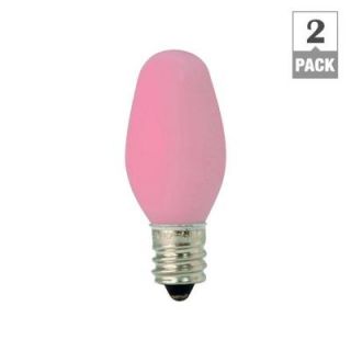 GE 4 Watt Incandescent C7 Nightlight Pink Light Bulb (2 Pack) 4C7/PK/CD2 TP6