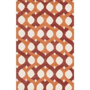 Loloi Rugs Weston Lifestyle Collection Red Orange 3 ft. 6 in. x 5 ft. 6 in. Area Rug WESNHWS04REOR3656