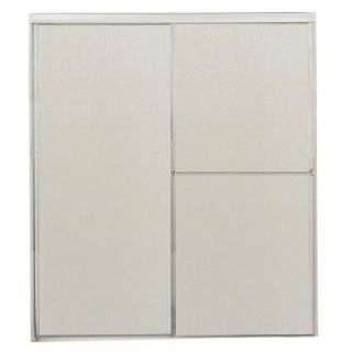 59 1/2 in. x 63 1/4 in. Framed Bypass Shower Doors in Bright Clear Finish with Rain Glass 1100