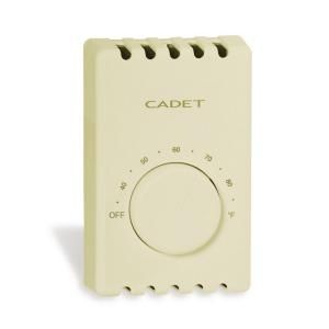 Cadet Double Pole 22 Amp 120/240 Volt Wall Mount Mechanical Non Programmable Thermostat Almond T410B A
