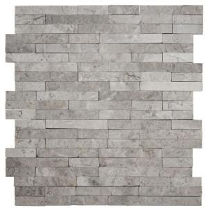 Jeffrey Court Fortress Splitface 12.5 in. x 12.5 in. x 8 mm Marble Mosaic Wall Tile 99648
