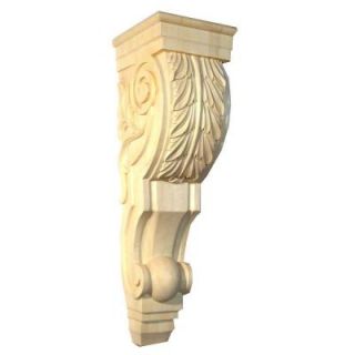 Foster Mantels Acanthus 7.5 in. x 8.5 in. x 26.5 in. Unfinished Maple Corbel C103MP