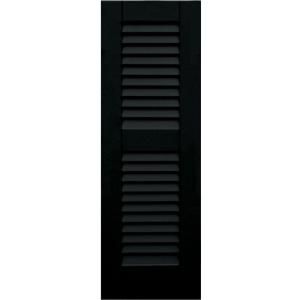 Winworks Wood Composite 12 in. x 36 in. Louvered Shutters Pair #653 Charleston Green 41236653