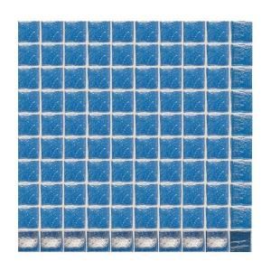 Daltile Sonterra Glass Crystal Blue Iridescent 12 in. x 12 in. x 6 mm Glass Sheet Mounted Mosaic Wall Tile SR7111MS1P