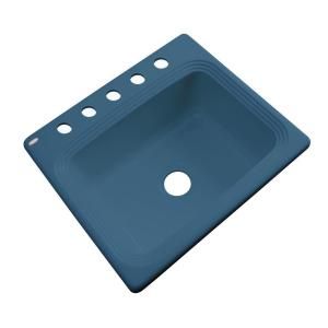 Thermocast Rochester Drop in Acrylic 25x22x9 in. 5 Hole Single Bowl Kitchen Sink in Rhapsody Blue 25521