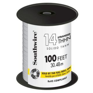 Southwire 100 ft. White 14 Stranded THHN Wire 22956718