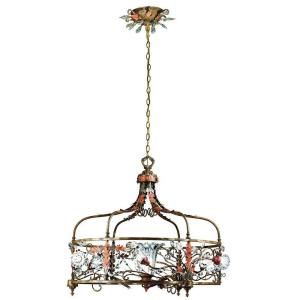 Eurofase Calista Collection 7 Light 148 1/2 in. Hanging Russet Chandelier 14449 017