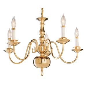 Filament Design Cabernet Collection 5 Light Polished Brass Chandelier CLI WUP526708