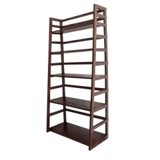 Simpli Home Acadian Tobacco Brown 5 Shelf Ladder Bookcase AXSS008KD