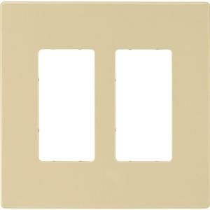 Cooper Wiring Devices 2 Switch Decorator Duplex Nylon Wall Plate   Ivory PJS262V L