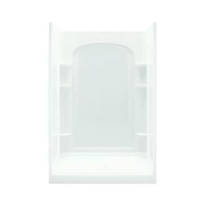 Sterling Plumbing Ensemble 1 5/8 in. x 48 in. x 72 1/2 in. One Piece Direct to Stud Shower Back Wall with Backers in White 72222106 0