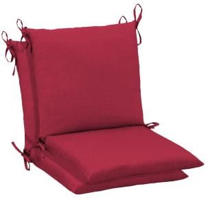Arden Chili Red Solid Mid Back Outdoor Chair Cushion (2 Pack) DISCONTINUED FB08552B 9D2