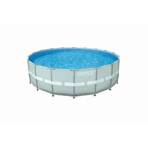 Intex 18 ft. Round x 52 in. Deep Ultra Frame Combo Pump Swimming Pool Set 28333EG