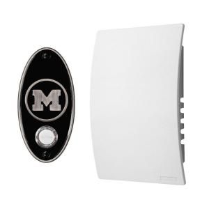 NuTone College Pride University of Michigan Wired/Wireless Door Chime Mechanism and Pushbutton Kit   Satin Nickel CP1MISN