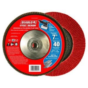 Diablo Steel Demon 7 in. 40 Grit Ultra Coarse Grinding and Polishing Flap Disc with 5/8 in. 11 Hub DCX070040B01F