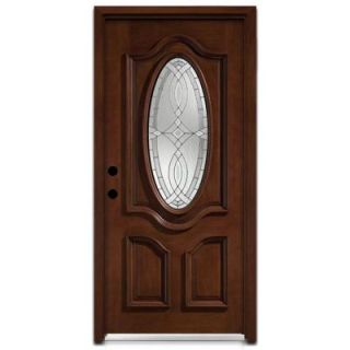 Steves & Sons Annapolis 3/4 Oval Stained Mahogany Wood Entry Door DISCONTINUED AP6151MMJRI