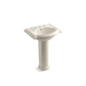 KOHLER Devonshire Pedestal Combo Bathroom Sink in Almond K 2286 8 47