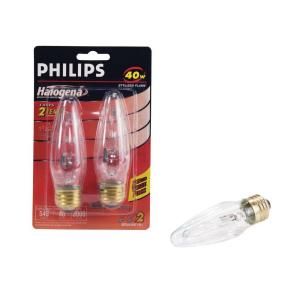 Philips 40 Watt Halogen F10.5 Clear Decorative  Light Bulb (2 Pack) 144543