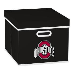 MyOwnersBox College Stackits Ohio State University 12 in. x 10 in. x 15 in. Stackable Black Fabric Storage Cube 12026 003COHS