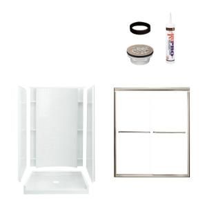 Sterling Plumbing Accord 36 in. x 48 in. x 77 in. Shower Kit with Shower Door in White/Nickel 7226 5475NC