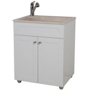Glacier Bay All in One 27 in. ColorPoint Premium Laundry Sink and Cabinet BCP2732COM WH