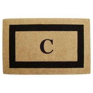 Creative Accents Single Picture Frame Black 30 in. x 48 in. HeavyDuty Coir Monogrammed C Door Mat 02080C