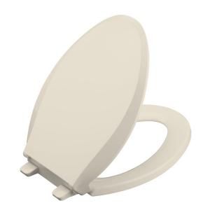 KOHLER Grip Tight Cachet Q3 Elongated Closed front Toilet Seat in Almond K 4636 47