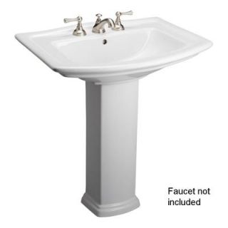 Washington 650 25 in. Pedestal Lavatory Sink Combo in White 3 418WH
