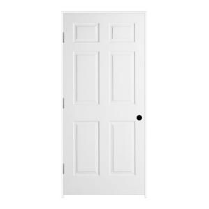 JELD WEN Woodgrain 6 Panel Solid Core Primed Molded Prehung Interior Door THDJW136500955