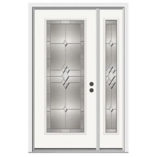 JELD WEN Kingston Full Lite Primed Steel Entry Door with 12 in. Sidelites H30762
