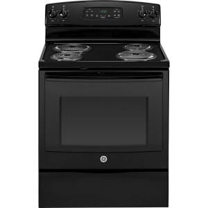 GE 5.3 cu. ft. Electric Range with Self Cleaning Oven in Black JB350DFBB