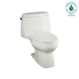 KOHLER Santa Rosa Comfort Height 1 piece 1.28 GPF Compact Elongated Toilet with AquaPiston Flush Technology in Biscuit K 3810 96