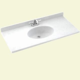 Swanstone Chesapeake 43 in. Solid Surface Vanity Top with Basin in White CH1B2243 010